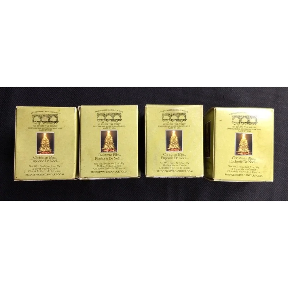 Bridgewater Candle‎ Co Votive Candle Cubes Christmas Bliss 2oz Set of 4 NOS NEW